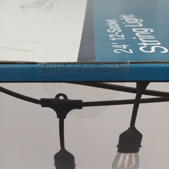 Patriot Lighting 24 Foot 12-Socket LED String Lights Patio / Deck Black Finish - Picture 4 of 5